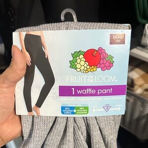 Fruit of the Loom Gray Waffle Leggings